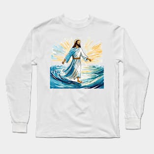 Jesus Christ walking on water Long Sleeve T-Shirt